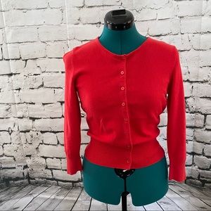 The Limited 3/4 sleeve red cardigan